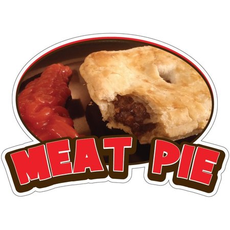 SIGNMISSION Meat Pie Decal Concession Stand Food Truck Sticker, 24" x 10", D-DC-24 Meat Pie19 D-DC-24 Meat Pie19